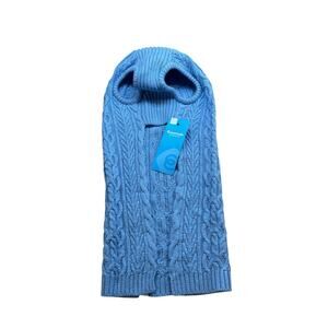 Blueberry Pet Essentials Cable Knit Dog Sweater Alaskan Blue Pullover Size 16”
